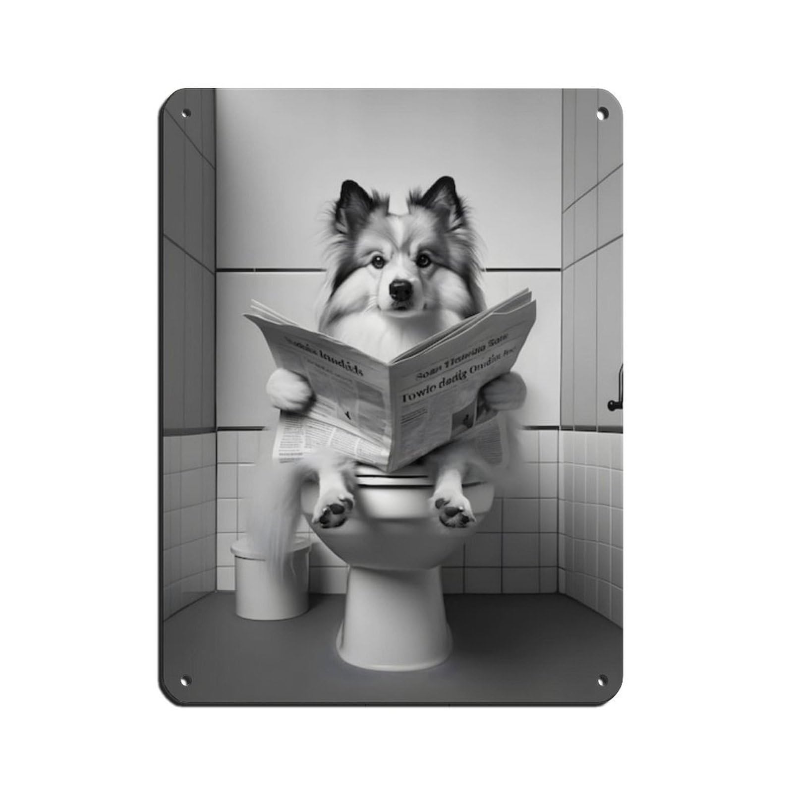 Sheepdog, Funny Bathroom Decor Retro Poster Metal Tin Sign Chic Art Retro Iron Painting Bar People Cave Cafe Family Garage Poster Wall Decoration 12x16inch(30x40cm)