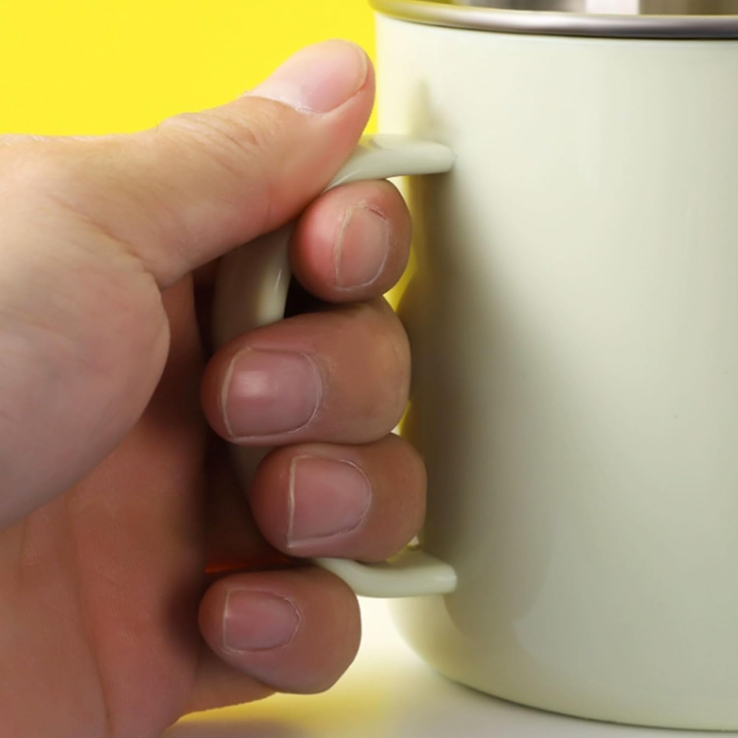 Tazza da caffè in Acciaio Inossidabile 304 da 400 ml/14,1 oz, Riutilizzabile, per Il Latte, Grande capacità, per la Colazione, con Coperchio e Manico