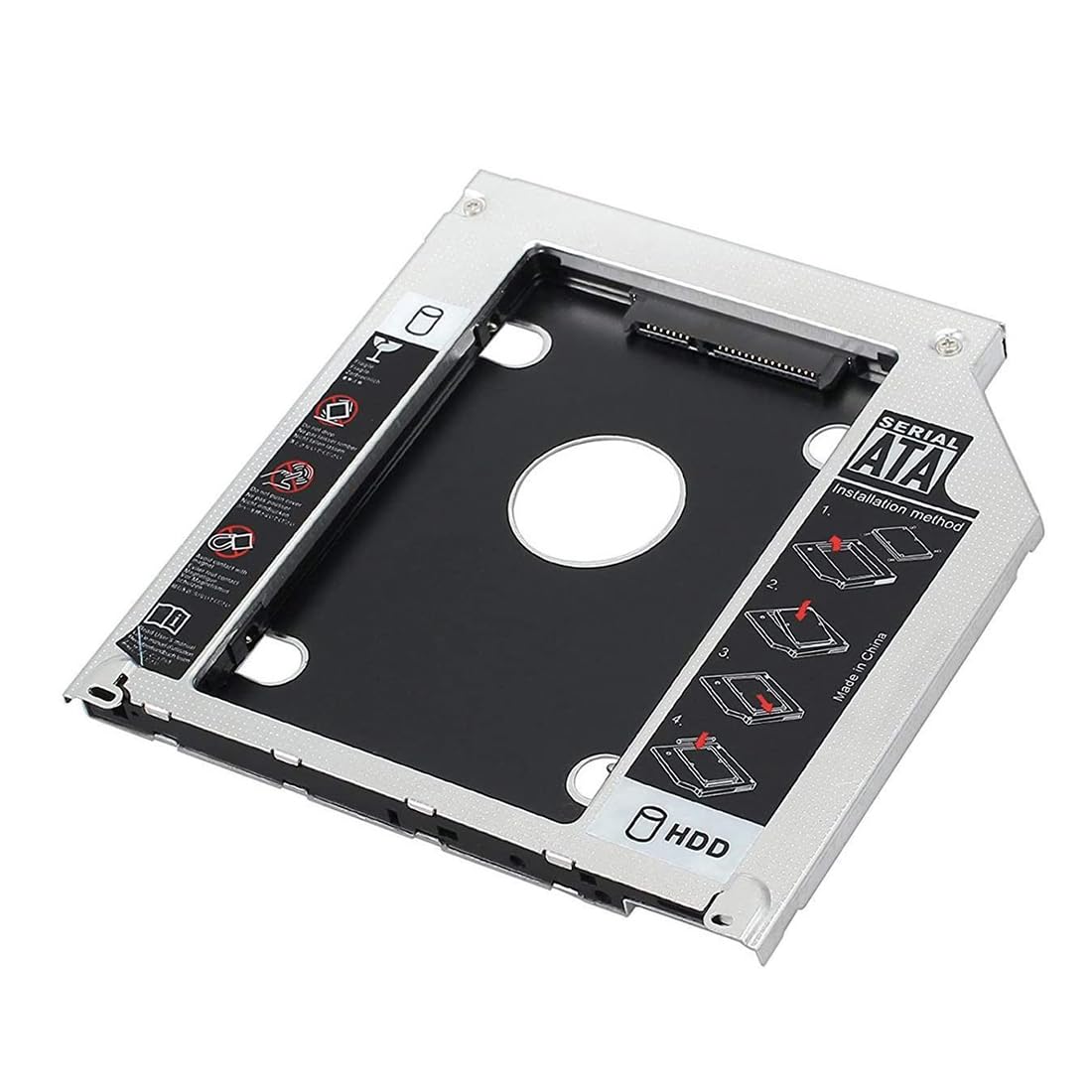 Hard Drive Caddy, SATA 2nd SSD HDD Hard Disk Caddy Tray Universale 12,7 mm 2,5 '' SSD HDD Hard Drive Enclosure SATA-3 Laptop Hard Disk Holder per CD/Dvd-Rom Ottico SuperDrive Tray Drive Slot