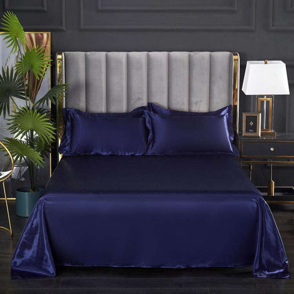 Drap de lit plat haut de gamme en satin lisse glace cool 170x230cm