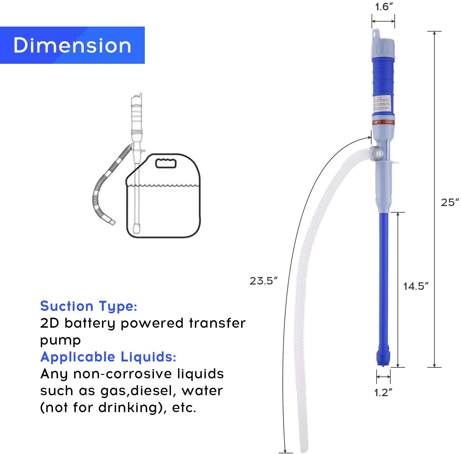 Buy Fuel Transfer Pump Siphon Hand Pump, Syphon Pump, BatteryOperated