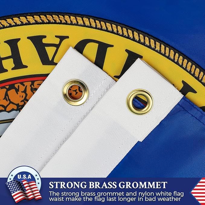 Double Sided Idaho State Flag 3x5 Outdoor The Longest Lasting ID Flags Heavy Duty 210D Nylon, Sewn Stripes, Embroidered, Stronger Brass Grommets,4 Stitched Hemming, Perfect for Outside - Image 2