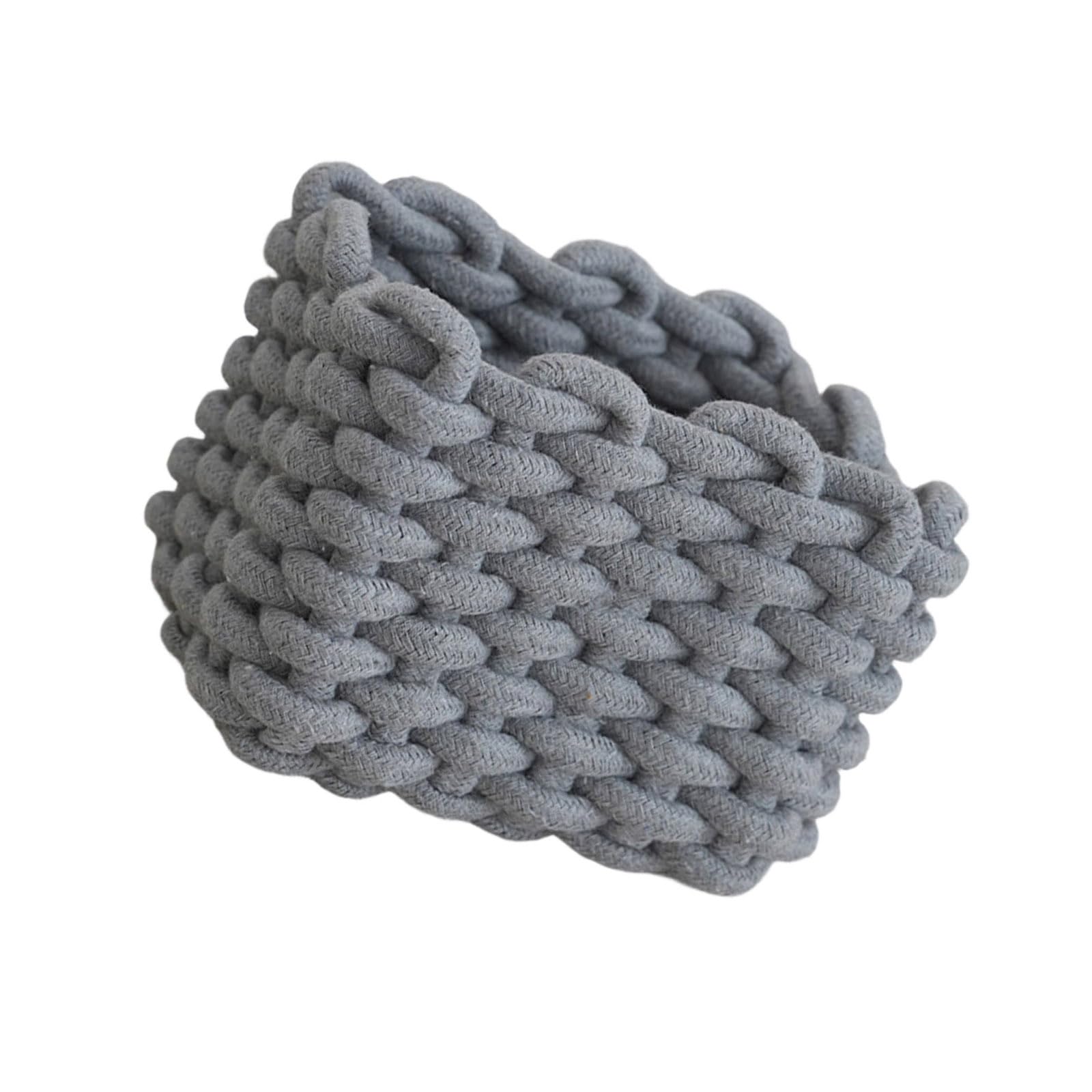 LUCKGONI Japanese Styles Cotton Cord Container For Storing Cosmetics Items And Books Braided Storage Basket For Home Organization