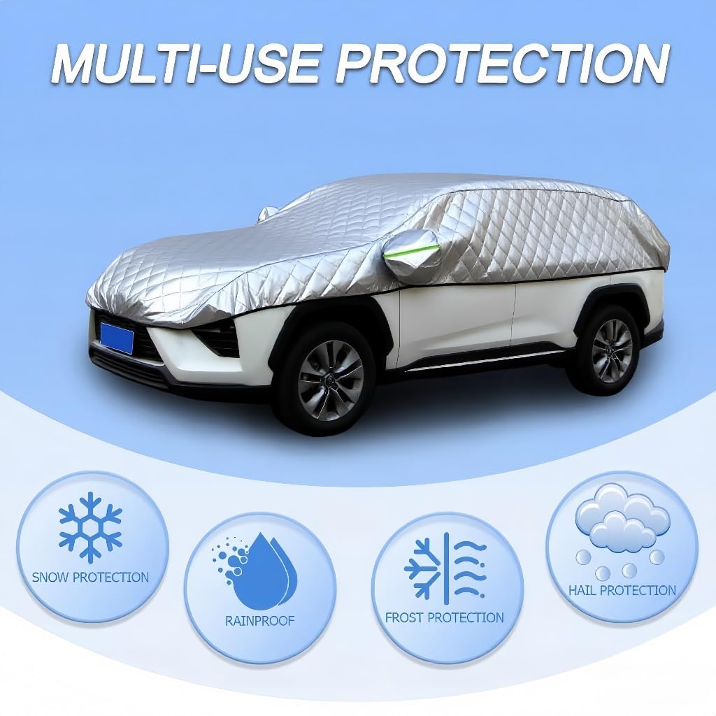 Bâche Voiture Extérieur Anti Grêle pour Toyota Yaris Hybrid 2014-2025,Housse Auto Épaissie Imperméable Résistante Robuste au Vent et à la Neige Anti UV Soleil Anti Rayure abri Voiture