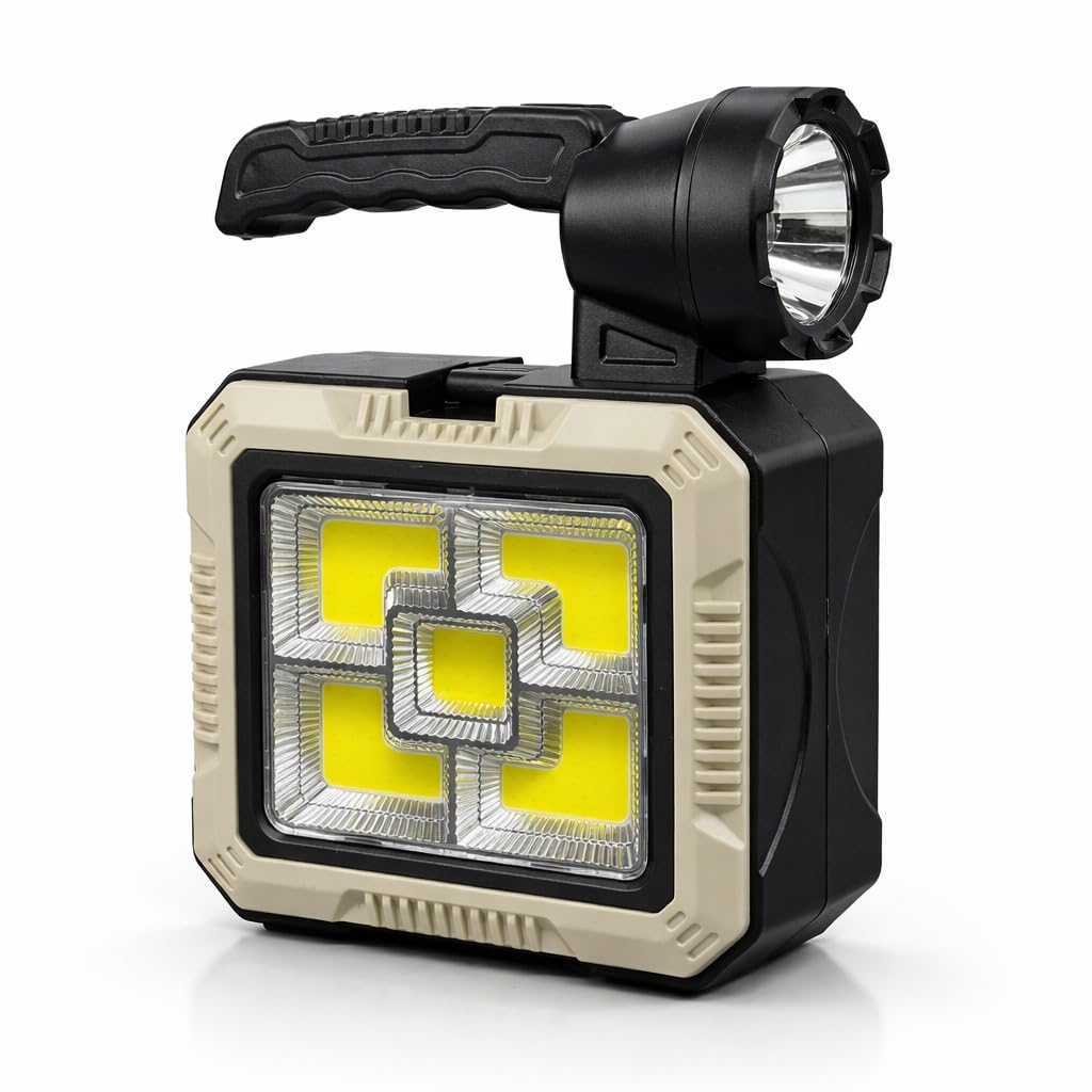 Hetzon Sales 2-in-1 LED Work Light with Built-in Toolkit, Rechargeable Portable Emergency Light with Side Flashlight, High Brightness Camping Lantern for Outdoor, Repair, Power Cut & Travel-image-3
