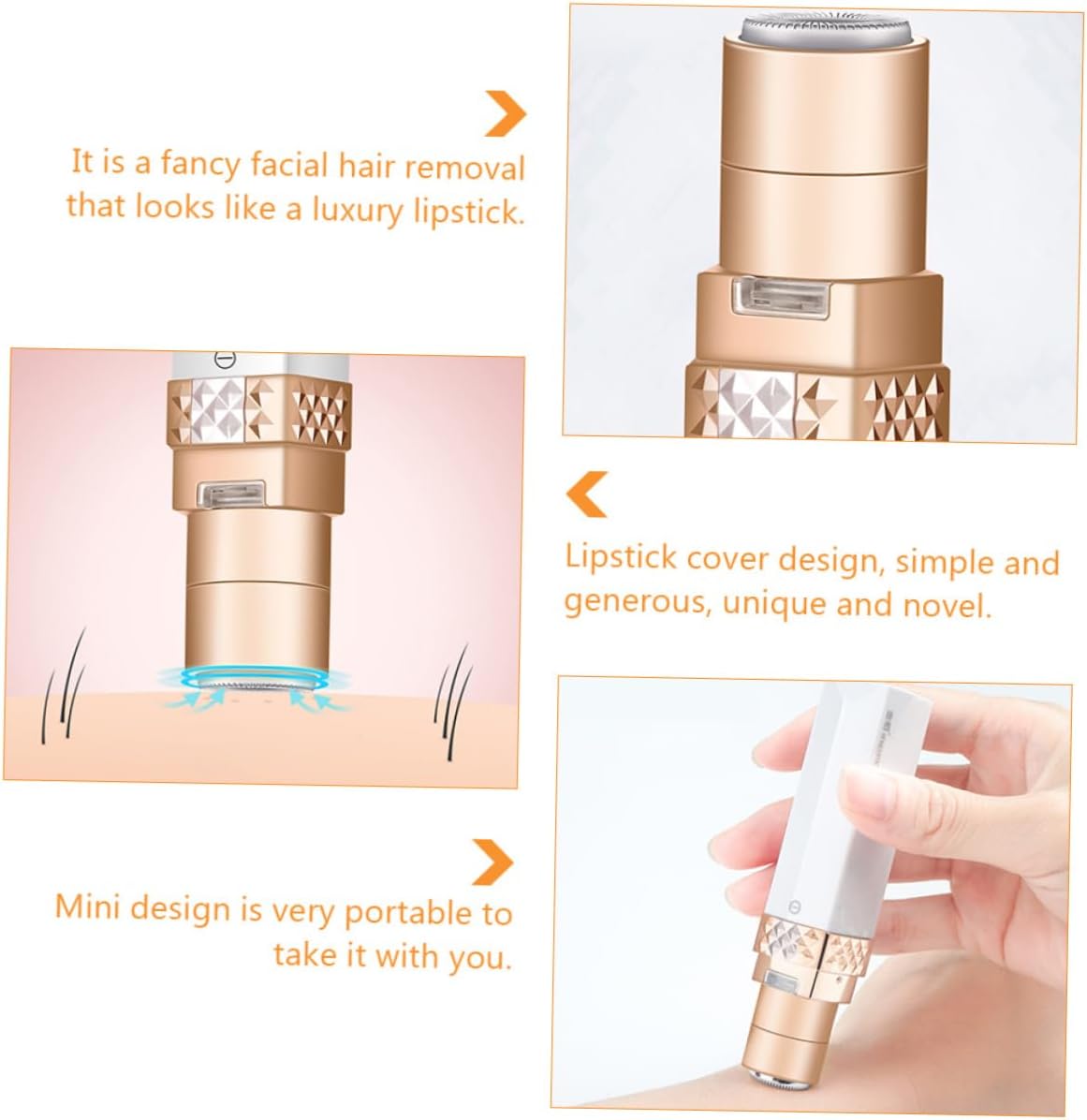 VALICLUD Electric Eyebrow Trimmer and Leg Hair Remover for Women Gentle Painless Facial Hair Removal Tool Durable Design for Body and Face Rechargeable for Easy Use