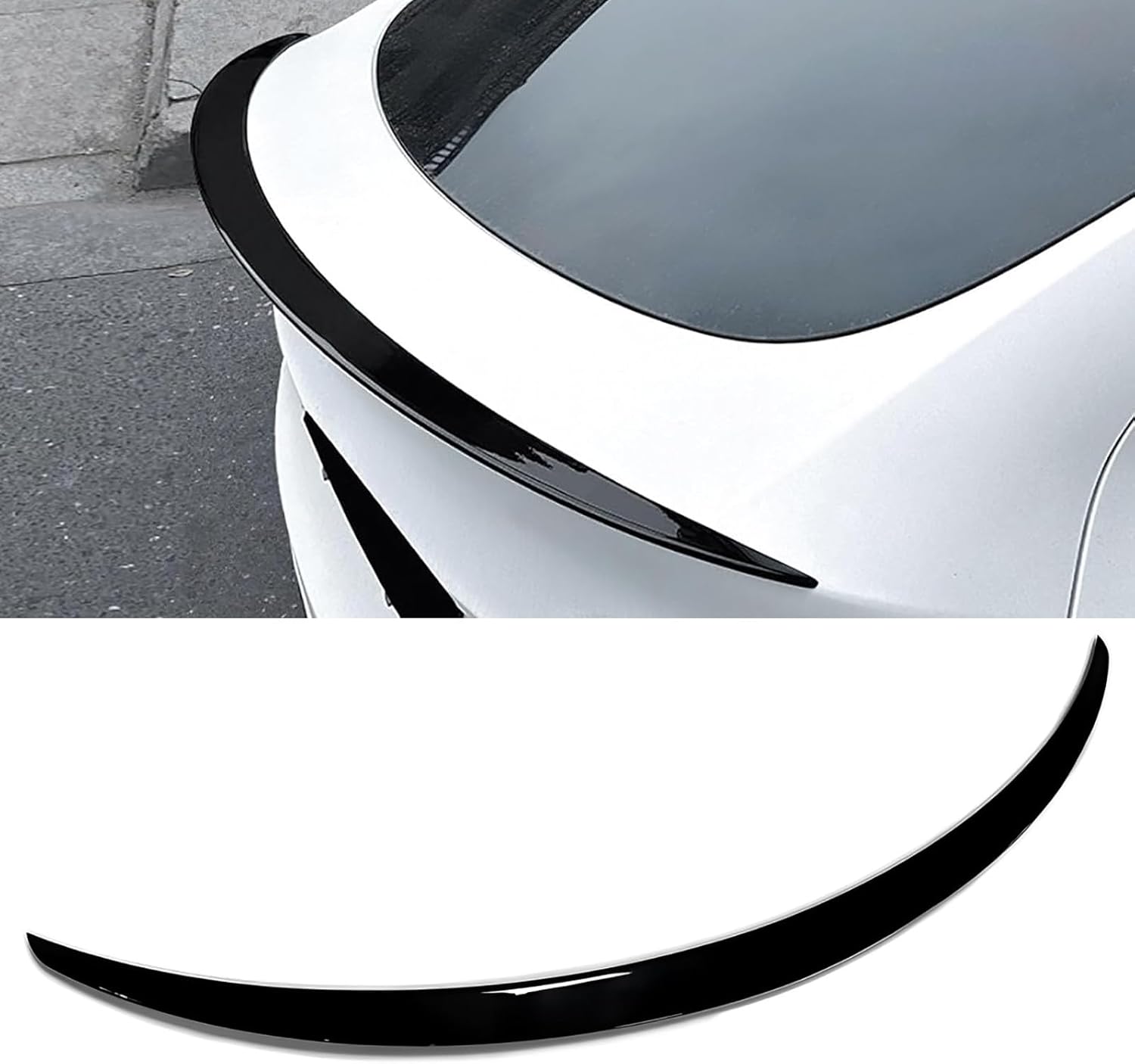 Spoiler Wing Rear Spoiler Compatible with Tesla Model y 2020-2024 Trunk Tail Rear Trunk Lid,Glossy Black Performance,Model y Accessories