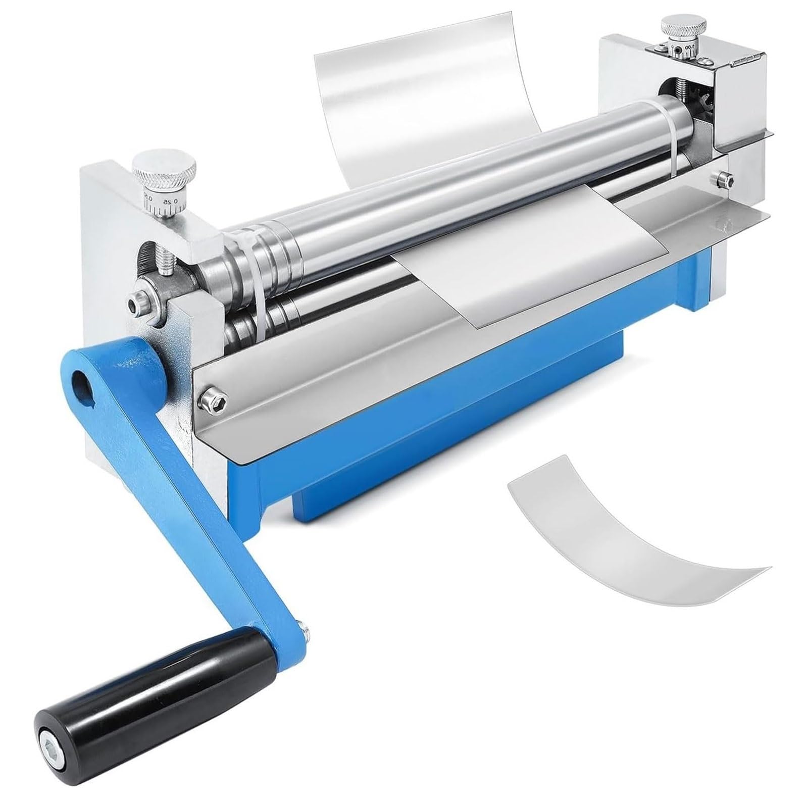 FHRKA Manual Full Sheet Bending Machine, Metal Plate Bending Round Machine, Roller Bending Machine with 2 Detachable 11.8 inch Slip Roll Rollers