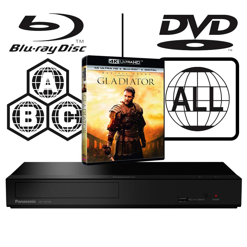 Panasonic DP-UB150 MULTIREGION Bundle with Gladiator Ultra HD 4K Blu-ray Disc