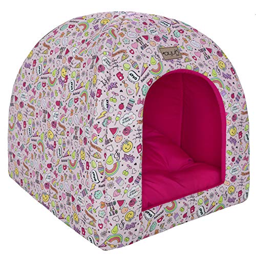 Cabana 2x1 Rosa Cama Meu Bicho Cachorro Gato Toca