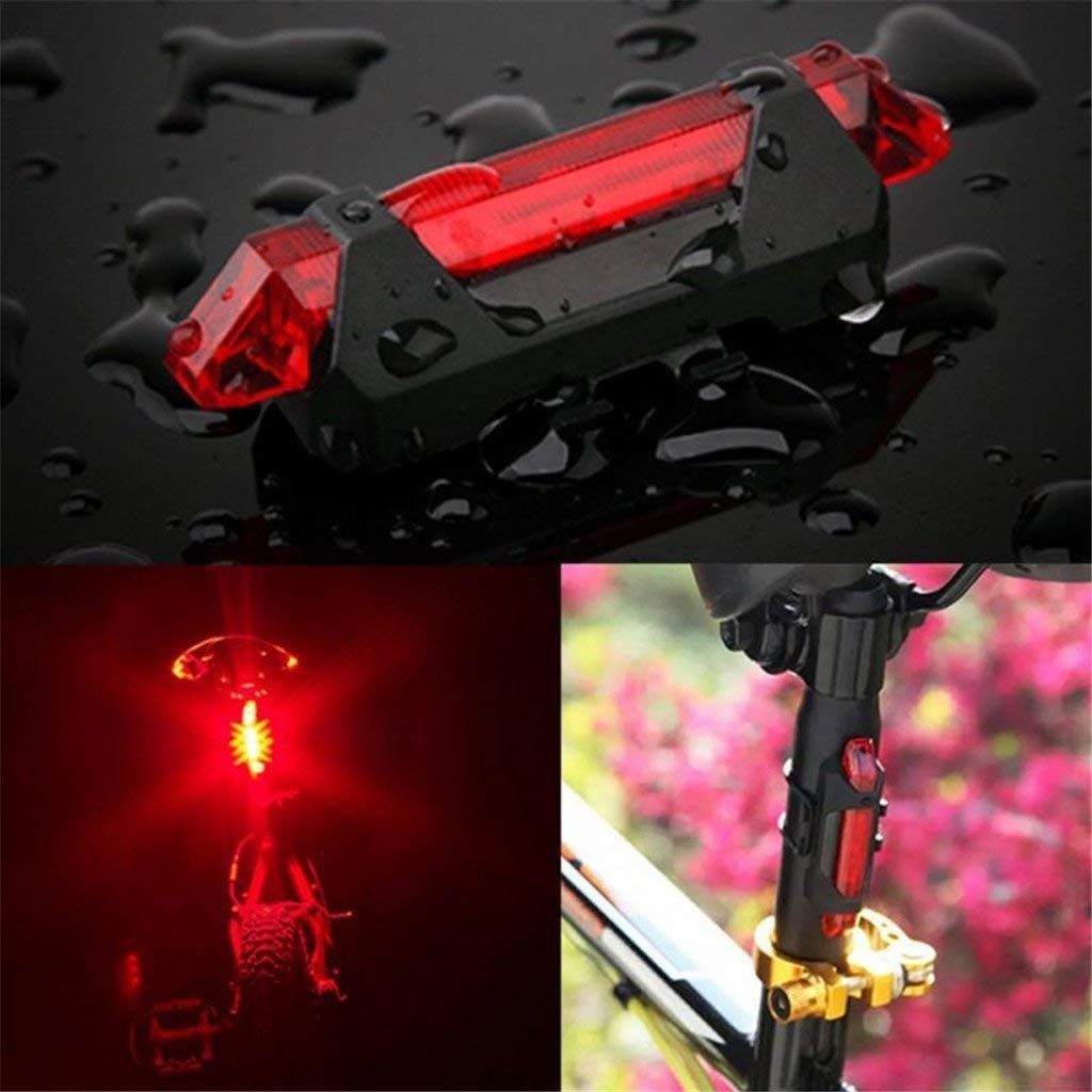 Home Cloud USB Rechargeable LED Bicycle Light Waterproof Front Rear Tail Warning Flash Lamp Headlights, Bike (red) 1