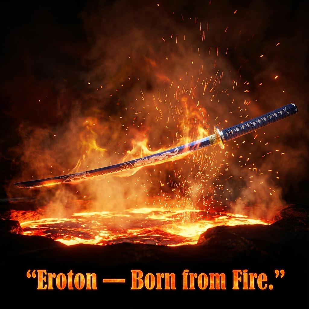 Hand Carved Dragon Scabbard-Real T10 Katana Clay Tempered Sword Steel Sharp -Eroton Japanese Samurai Swords are a Unique Gift for Men