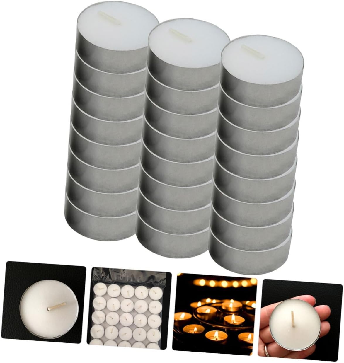PartyKindom 100pcs Smokeless Mini Candles Household Votive Tea Lights for Home Elegant Candles for Parties Weddings and Everyday Use