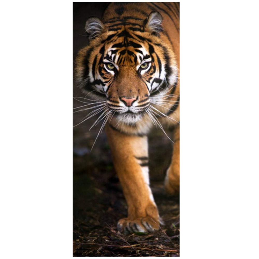 XIANGPEIMENTIE Tiger Door Mural Wall Stickers Door Sticker Wallpaper Decals Home Decoration Room Decoration Material Removable Door Stickers For Interior Doors 77 * 200Cm