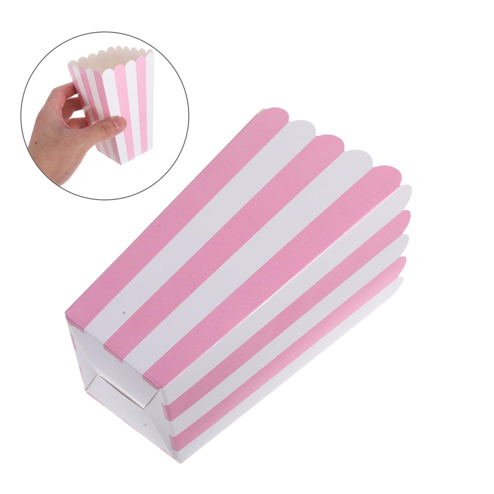 IMIKEYA 100 Piezas Cajas de Palomitas Rayadas Pequeñas Contenedores de Papel para Snacks y Dulces Baldes Retro para Fiesta Carnaval y Cumpleaños Diseño Vintage para Noches de Cine