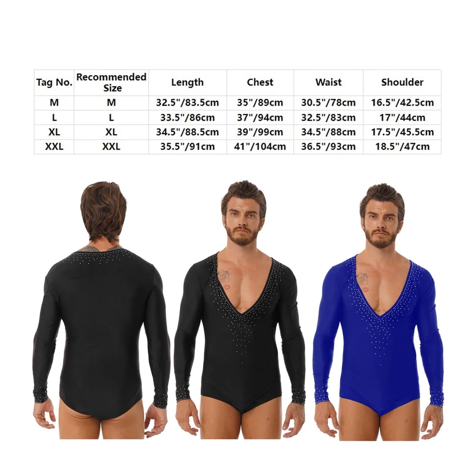 Uomo Maglia da Ballo Latino Camicia da Ballo a Maniche Lunghe da Uomo, con Colletto rovesciato, abbottonata, Body da Ballo Latino Moderno, Maglietta, Top, Costumi da Ballo
