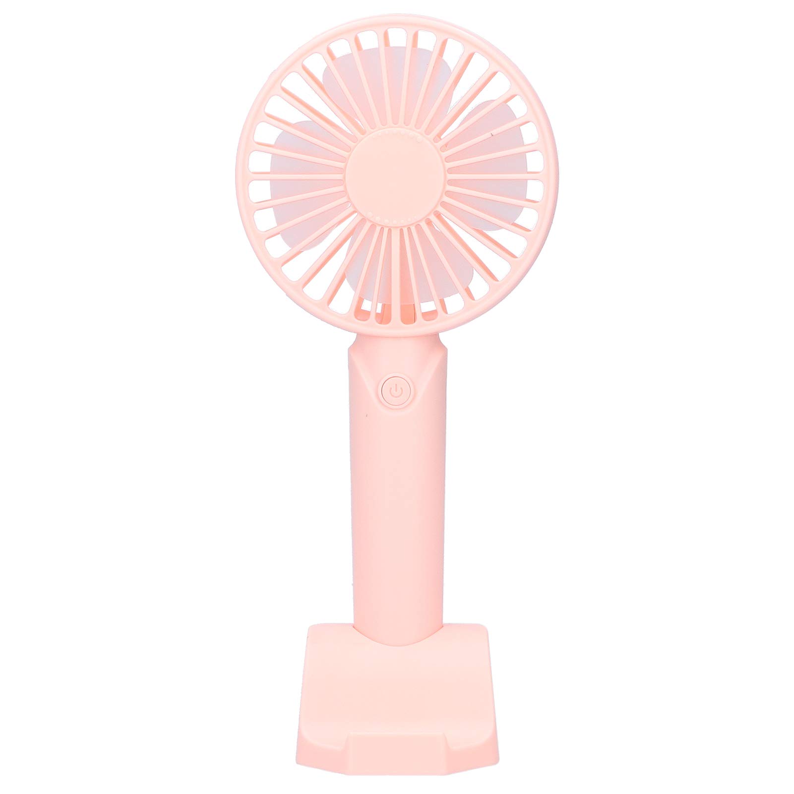 Goshyda HandHeld Fan, Mini Portable 4Blade Fans Adjustable Wind Speed Desktop Fan with Holder, for Outdoor Travel Home Office, Pink