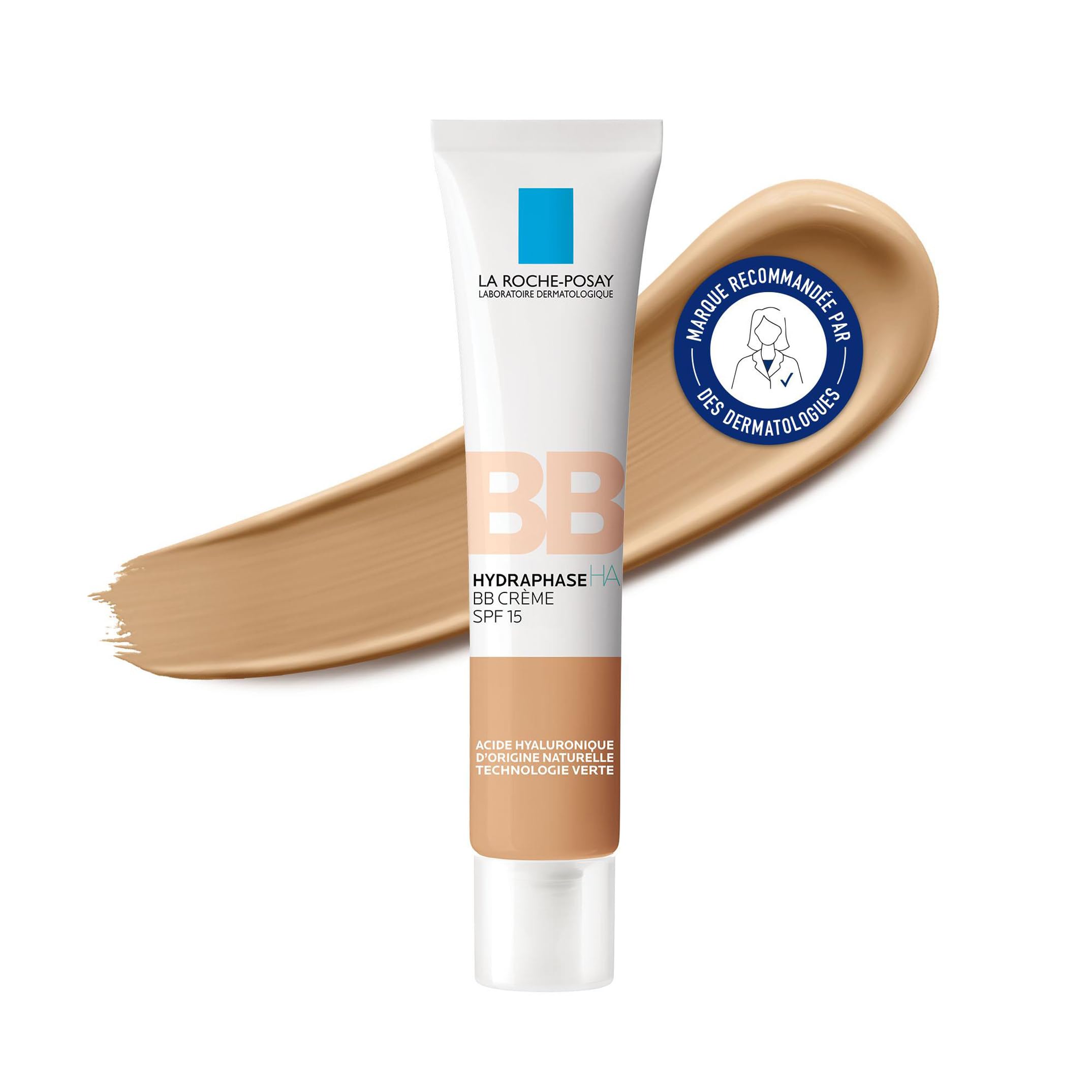 La Roche-Posay - Hydraphase HA BB Crème Teintée SPF15 - Crème Hydratante Visage Protectrice et Hydratante - Acide Hyaluronique, Glycérine et en Pigments Minéraux - Peaux à tendance sèche - 2 teintes