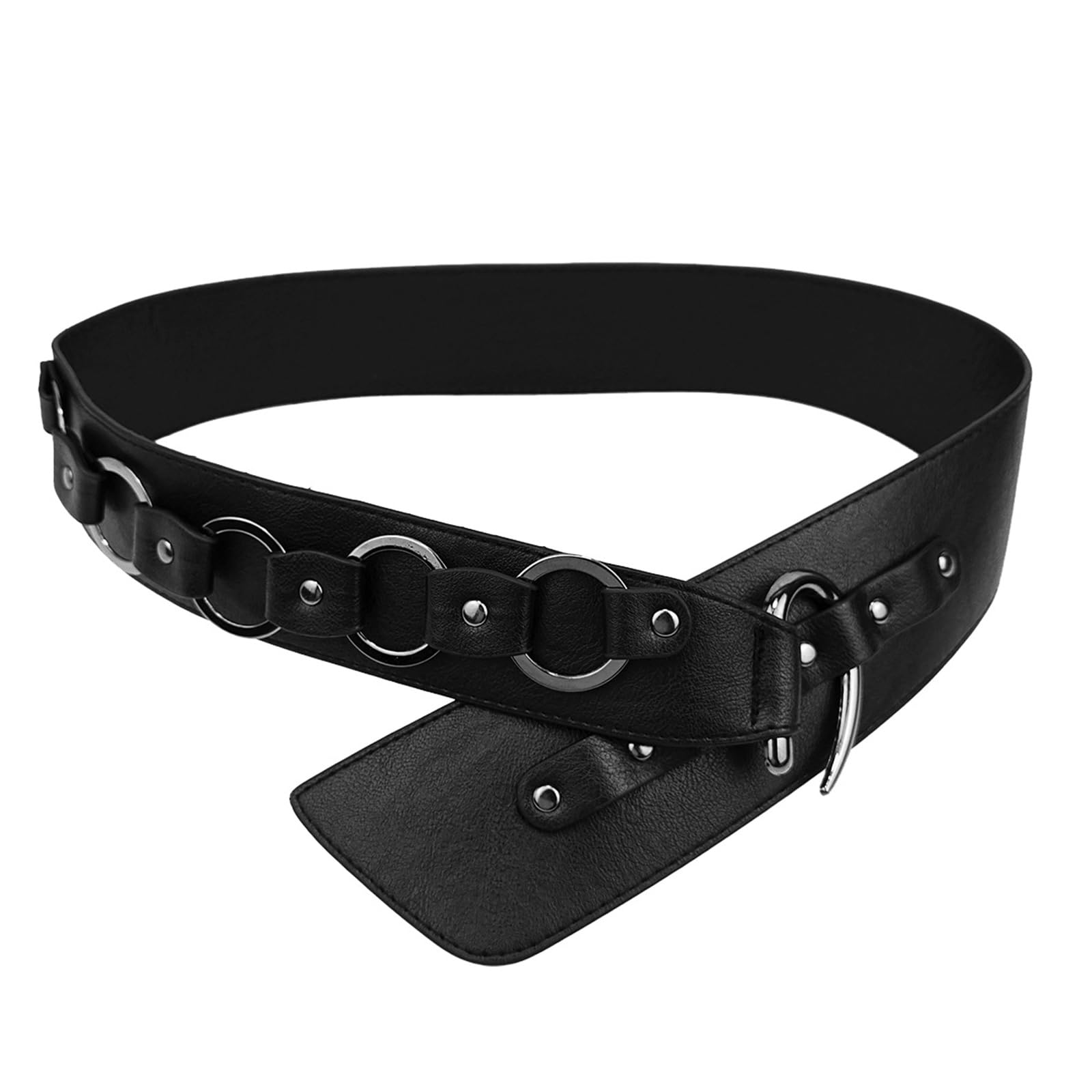 Libgiubhy Unisex Black Vintage Corset Belt Adjustable Waistband For Women Girl Waist Cincher Popular Waist Belt Eye Catching Waist Accessory
