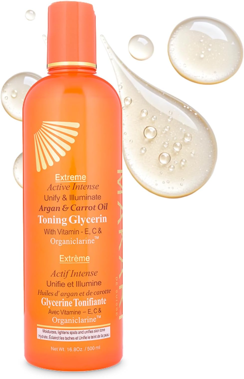 Extreme Active Intense Argan & Carrot Oil Tone-Boosting Body Glycerin (16.8 oz) | Helps Improve the Look of Spots & Uneven Tone | Hydrates and Softens | For Most Skin Types