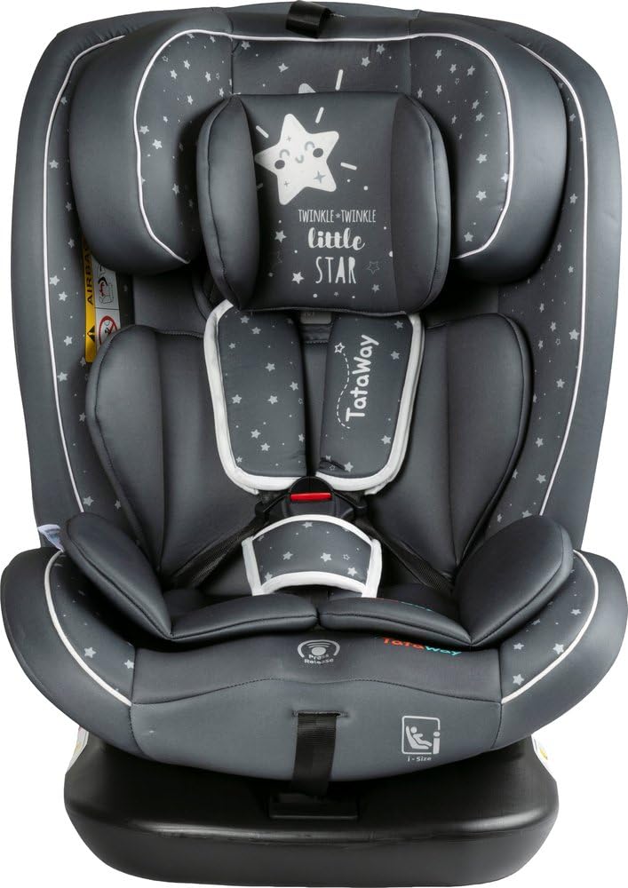 I-Size Autositz 40-150 Cm, Um 360 Grad Drehbarer Kindersitz, Mit Isofix-Haken, Gruppe 0-1-2-3, Ca. 0-12 Jahre (0-36 Kg), Höhenverstellbar, Neigbar