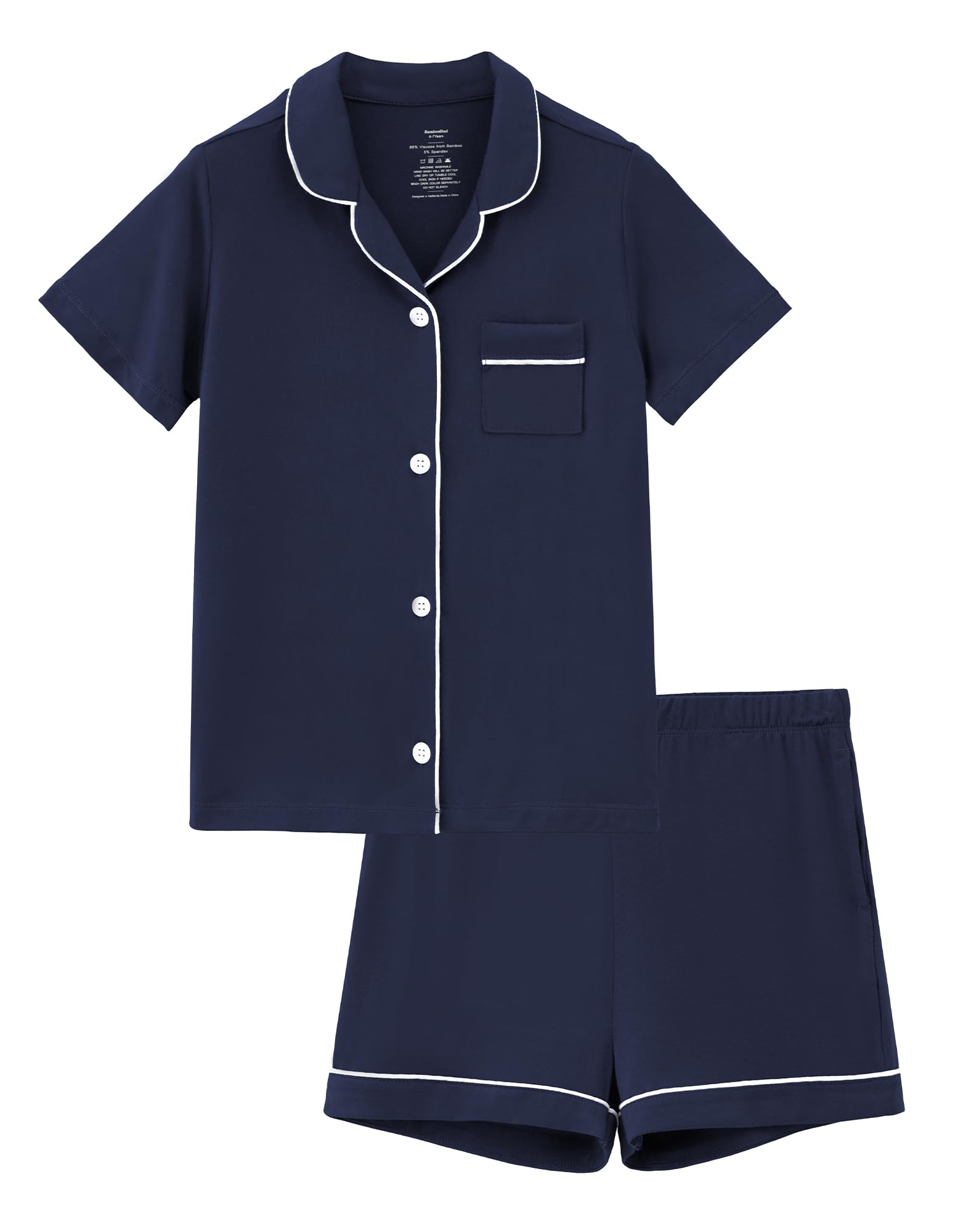 Mommy and Me Pajamas Set Viscose from Bamboo Women Pjs Soft Short Sleeve Tops Shorts Kids Button Down Sleepwear