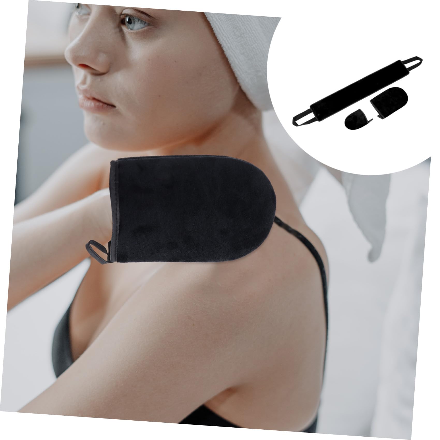 3 Series Guante Autobronceador Con Aplicador Espalda Y Guantes Exfoliantes Impermeables Y Compactos Para Aplicación De Bronceador Casa 3 Piezas*3