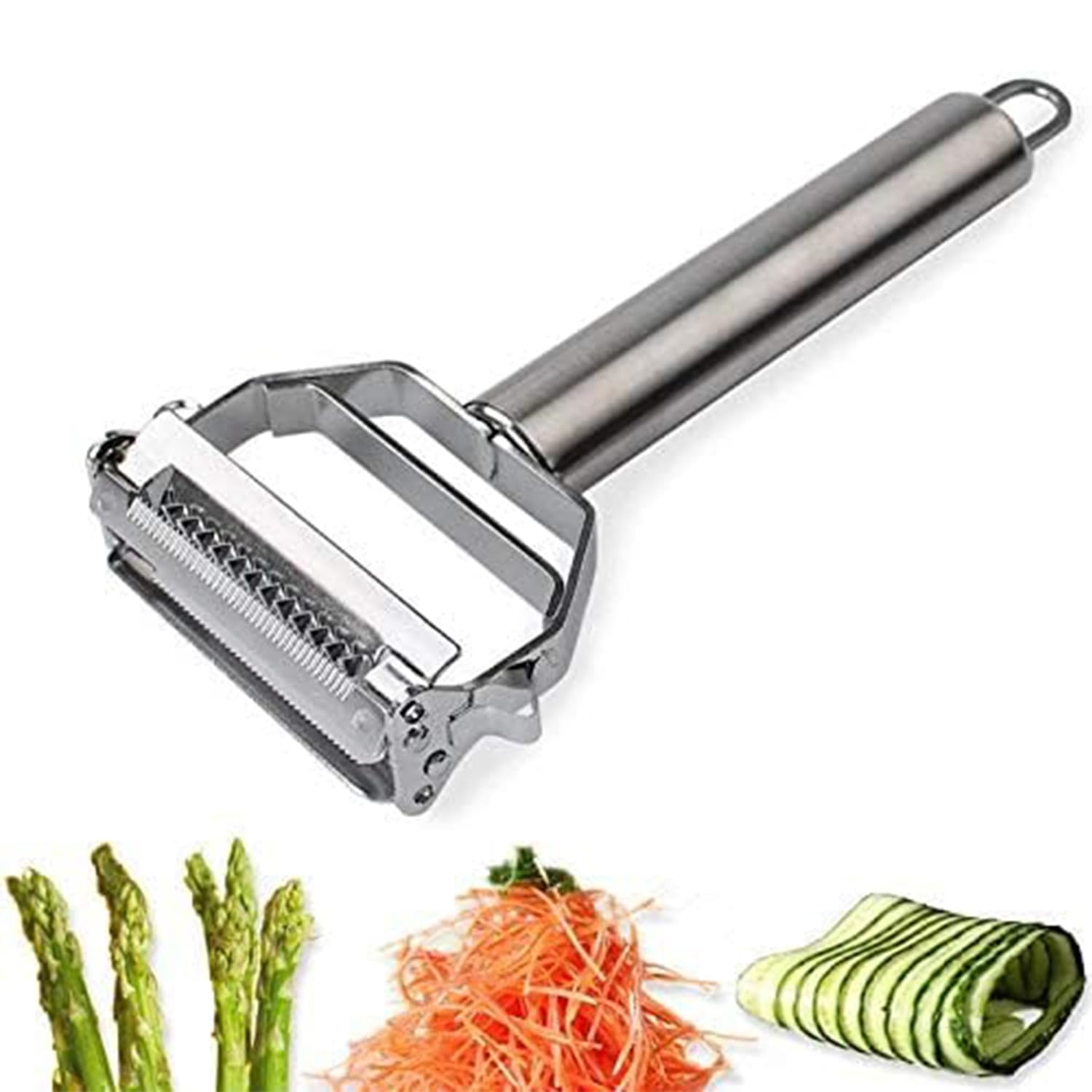 AnGeer Julienne Peeler, Stainless Steel Vegetable Peeler Double-Sided Blade Vegetable Cutter and Fruit Slicer Dual Blade Multifunction Kitchen Utensils (B088D1R7C5) Amazon Price History, Amazon Price Tracker