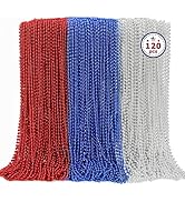4th of July Necklace Bulk, 120PCS Fourth of July Beads Necklace Bulk, Round Independence Day Red ...