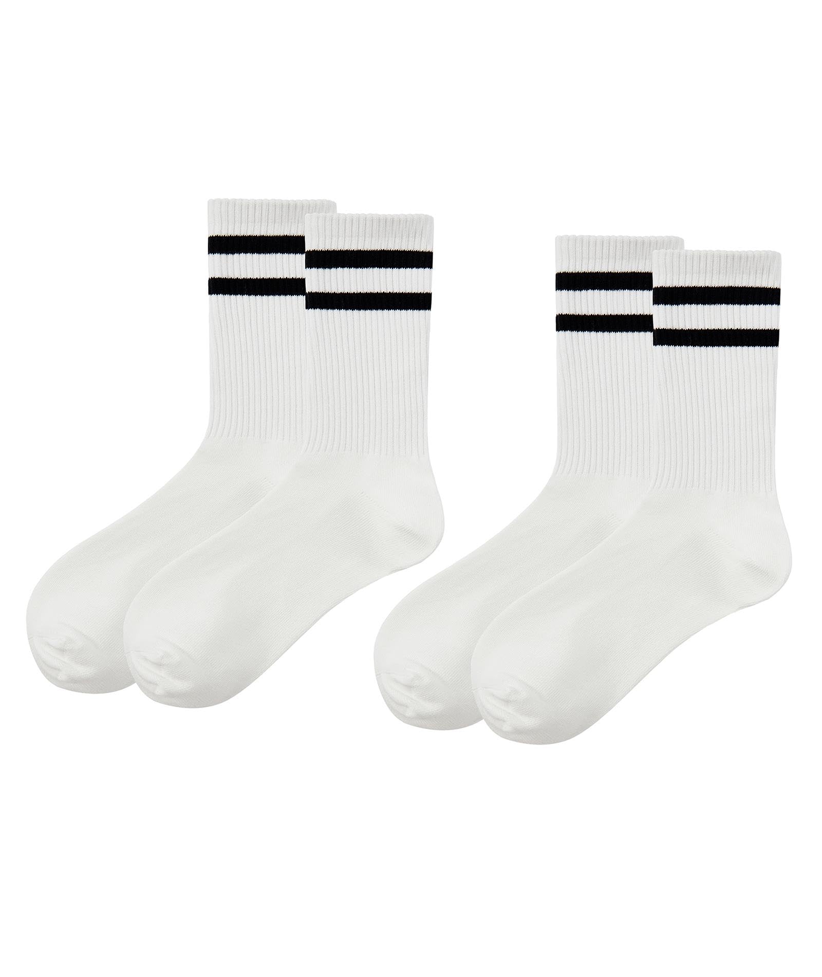 American Trends Womens Novelty Striped Crew Socks Athletic Vintage Slouch Mid Calf Tube Socks