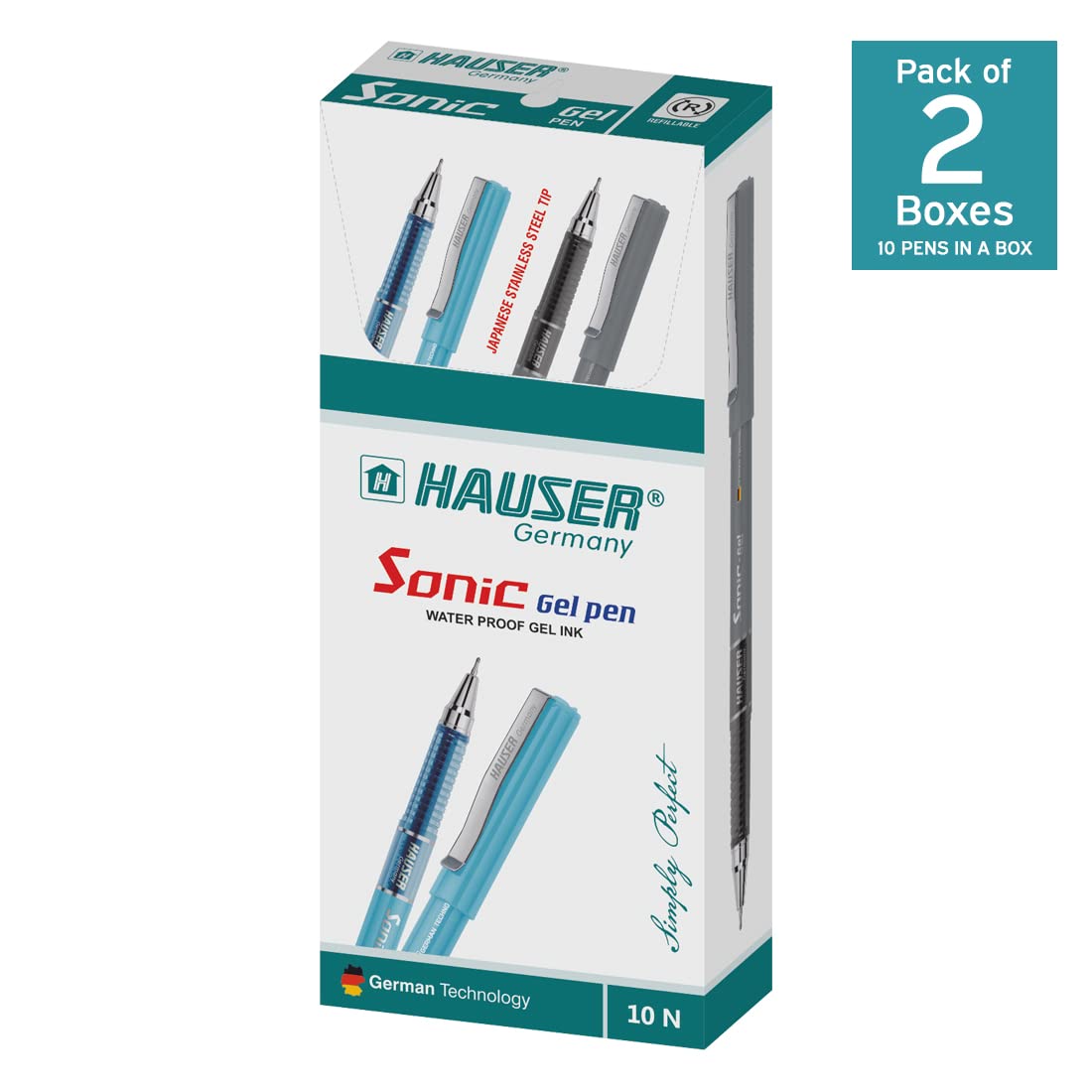 Hauser Sonic Gel Pen Box Attractive Foiled Body Stylish Metal