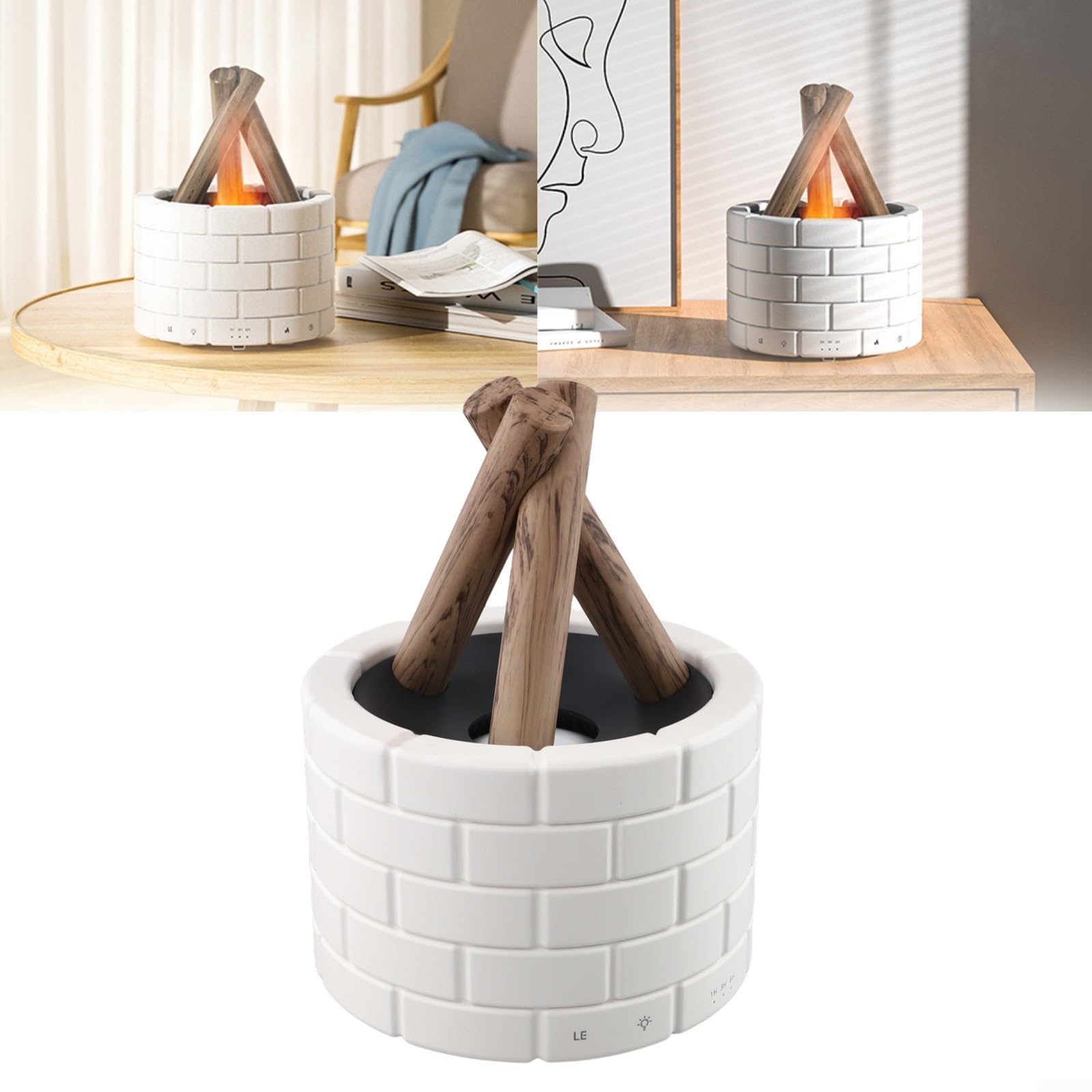 EasyByMall Umidificatore a effetto fiamma diffusore per falò, 250 ml, USB, per aromaterapia, con luce a LED, per camera da letto, yoga, ufficio, casa