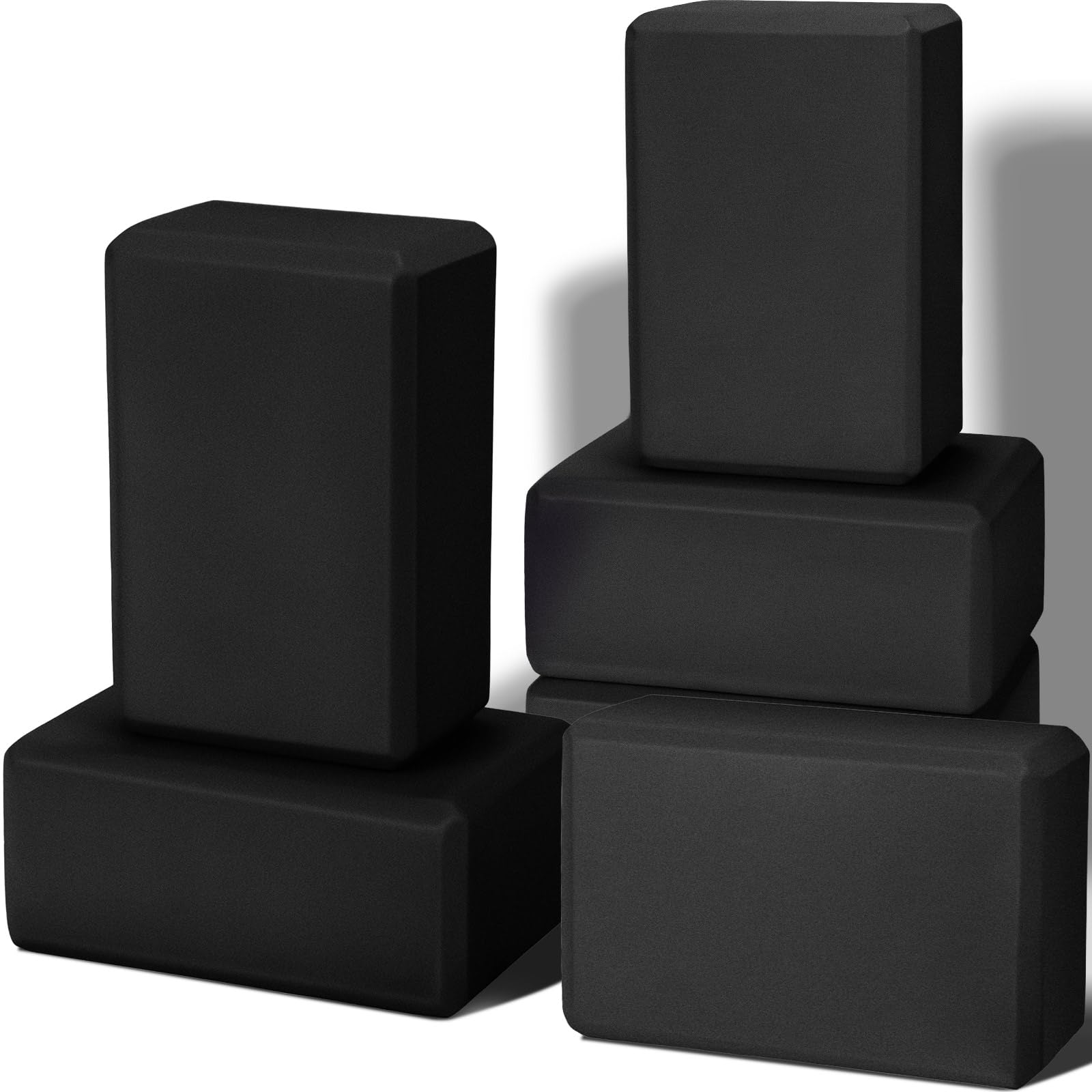 Wettarn 6 pack black EVA foam yoga blocks 9x6x4 inches