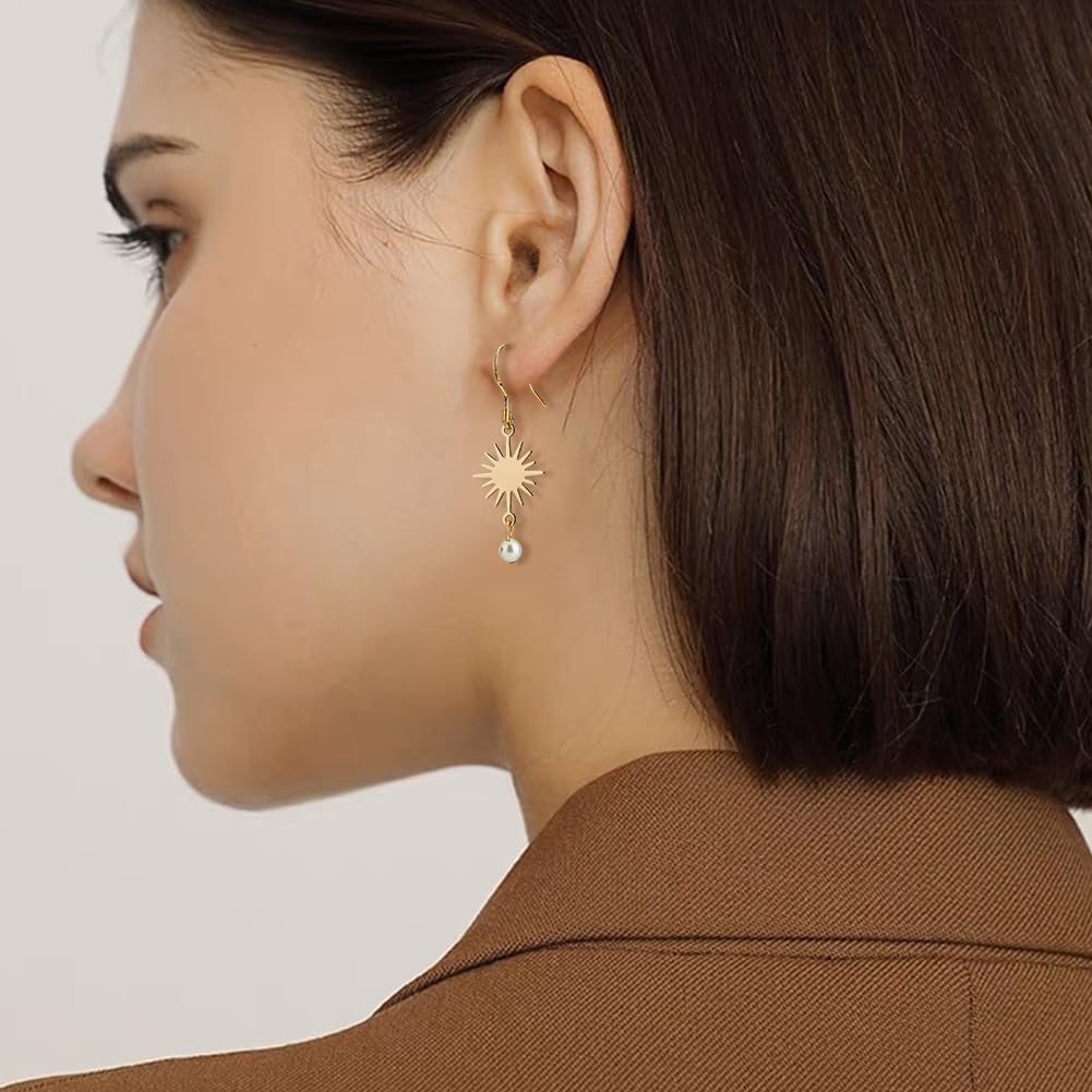 SUPERFINDINGS 32Pcs 8 Styles Brass Links Pendants Connector Mixed Color Pendant Connector Sun Star Moon Connector Charms for DIY Jewelry Making, Hole: 1.2mm - Image 7