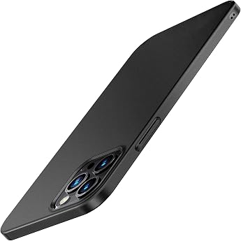 iPhone 12 Pro Max Case Ultra Thin Mobile Phone Case Matte Finish Slim Case with Scratch-Resistant Protection Back Hard PC Cover Hard Case for iPhone 12 Pro Max 6.7 Inch - Black