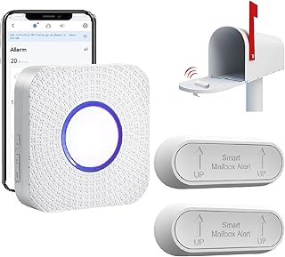 WiFi Mailbox Alert, Tuya Smart Mailbox Chime, 800ft Wireless Mailbox Alarm,2Pcs Outside Weatherproof Mailbox Sensor,1 Hub ...