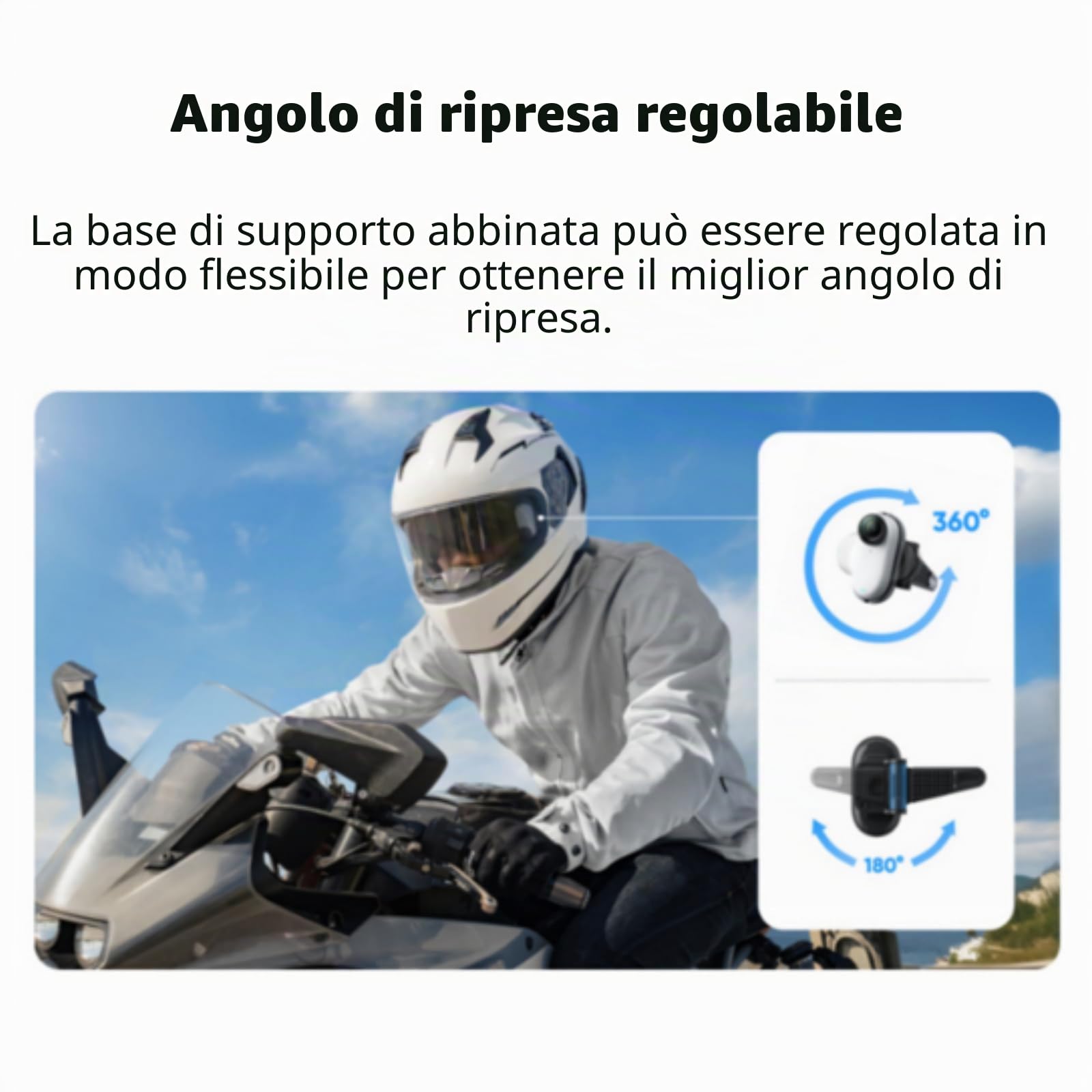 Supporto per casco della macchina fotografica per 360 GO 3S/per 360 GO 3 Action Camera Moto Casco Liner Strap Staffa di Montaggio