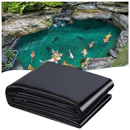 Negro resistente a los rayos UV 0,12 mm Revestimiento de estanque resistente 5 x 11 m Agua Jardín Pescado Cuenca Liners Skins Película de membrana para Cascada y Funciones
