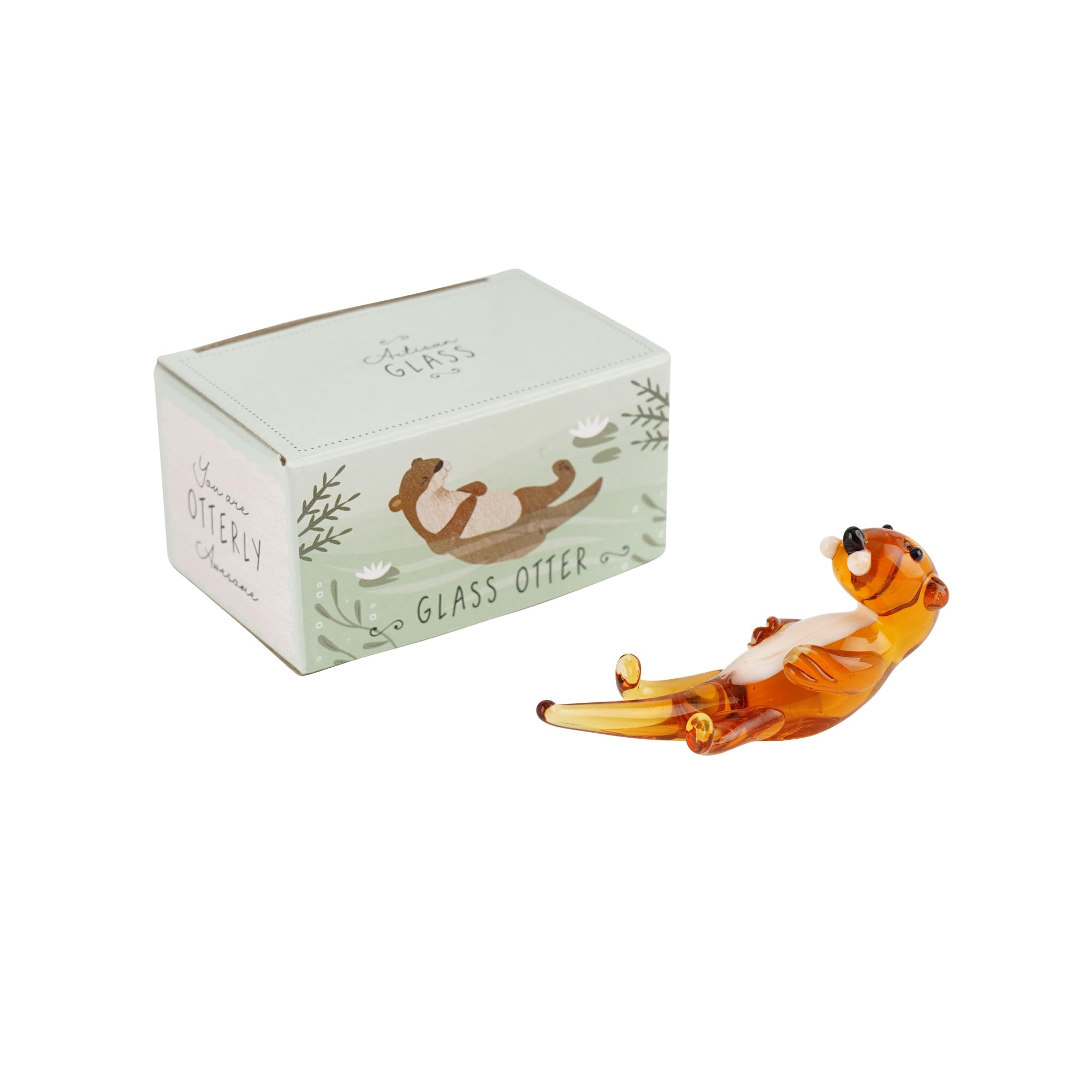 Cgb Giftware Brown | Artisan Glass Otter In Gift Box | Decoration | Ornament | Collectable | Home Decor