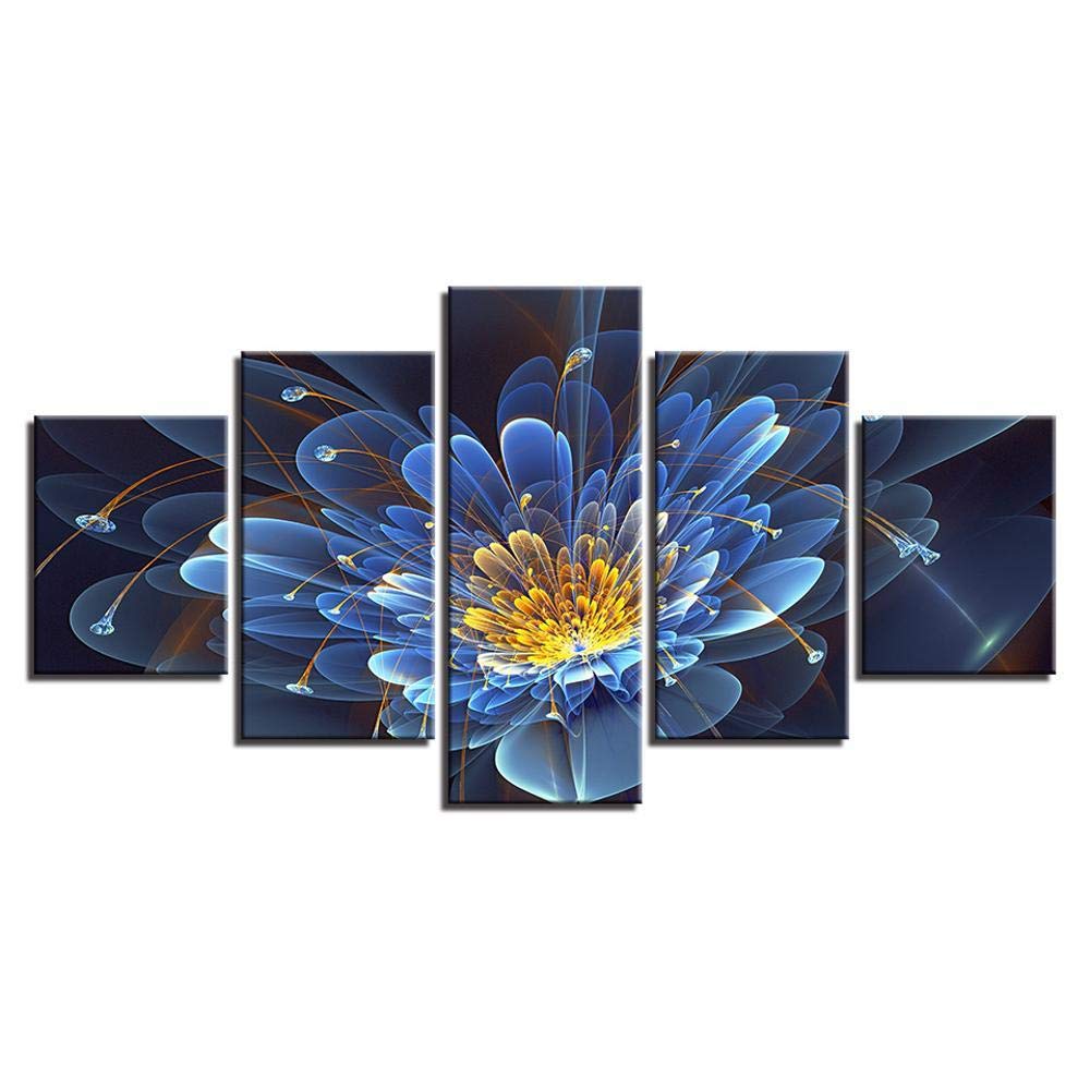 Toile murale rouge bleu fleur HD pour habiller un mur vide au-dessus du canapé