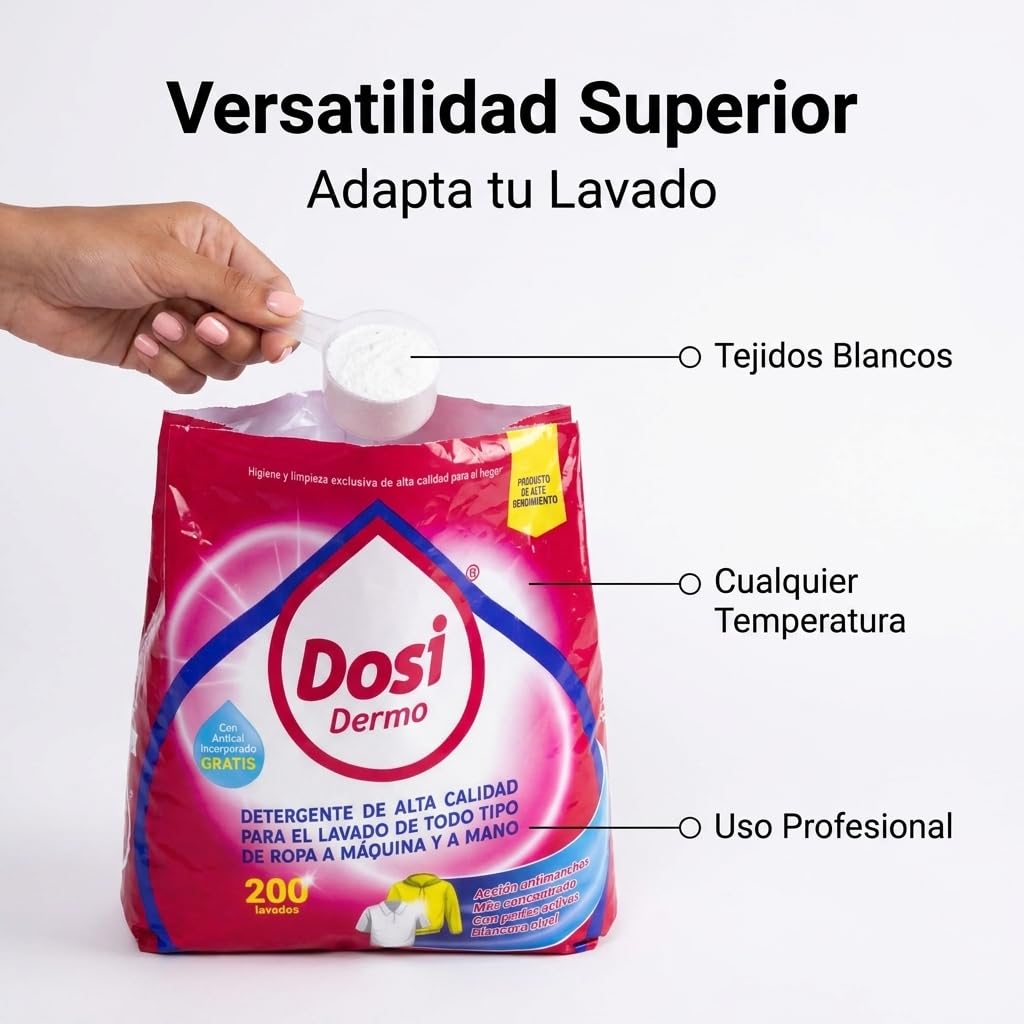 Detergente Superconcentrado en Polvo | Limpieza Profesional de Alto Rendimiento | Con Acción Enzimática y Oxígeno para una Ropa Impecable | Para Múltiples Tejidos