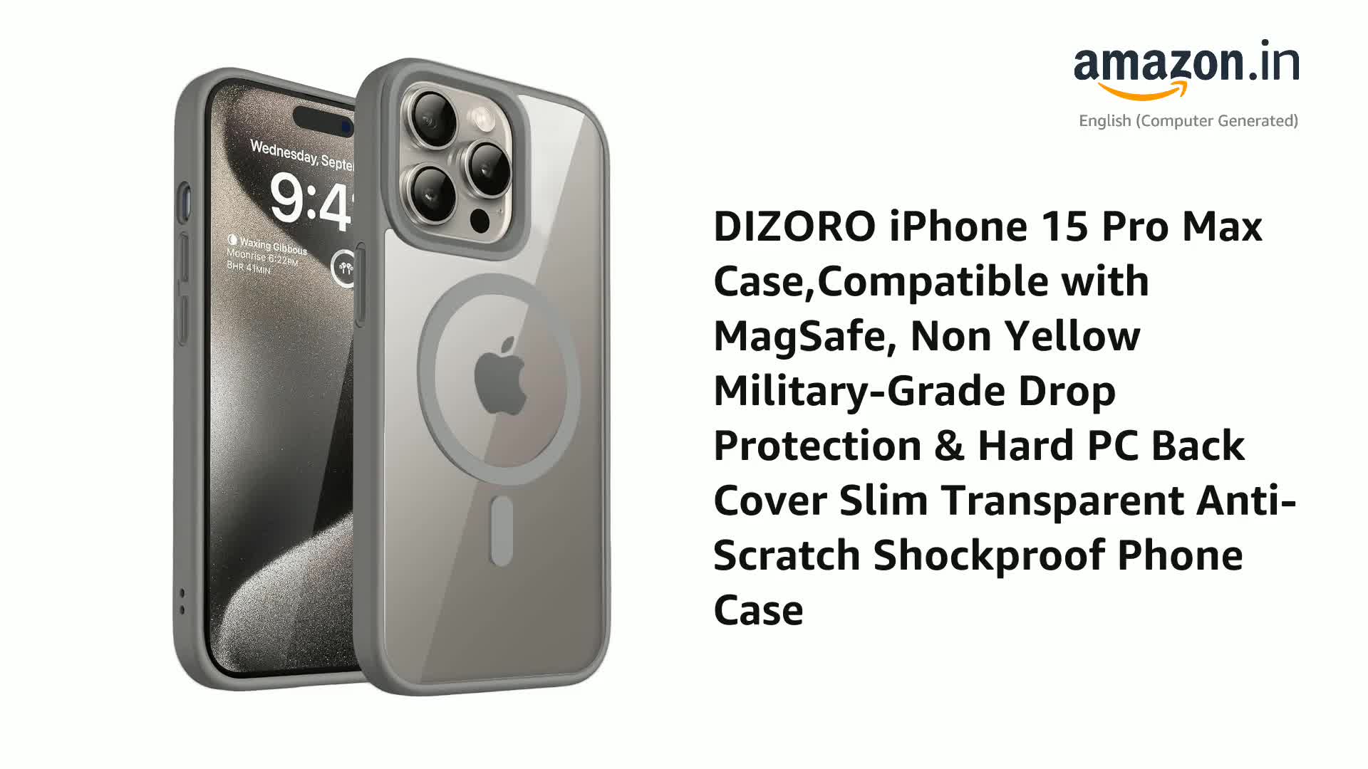 DIZORO iPhone 15 Pro Max Case,Compatible with MagSafe, Non Yellow