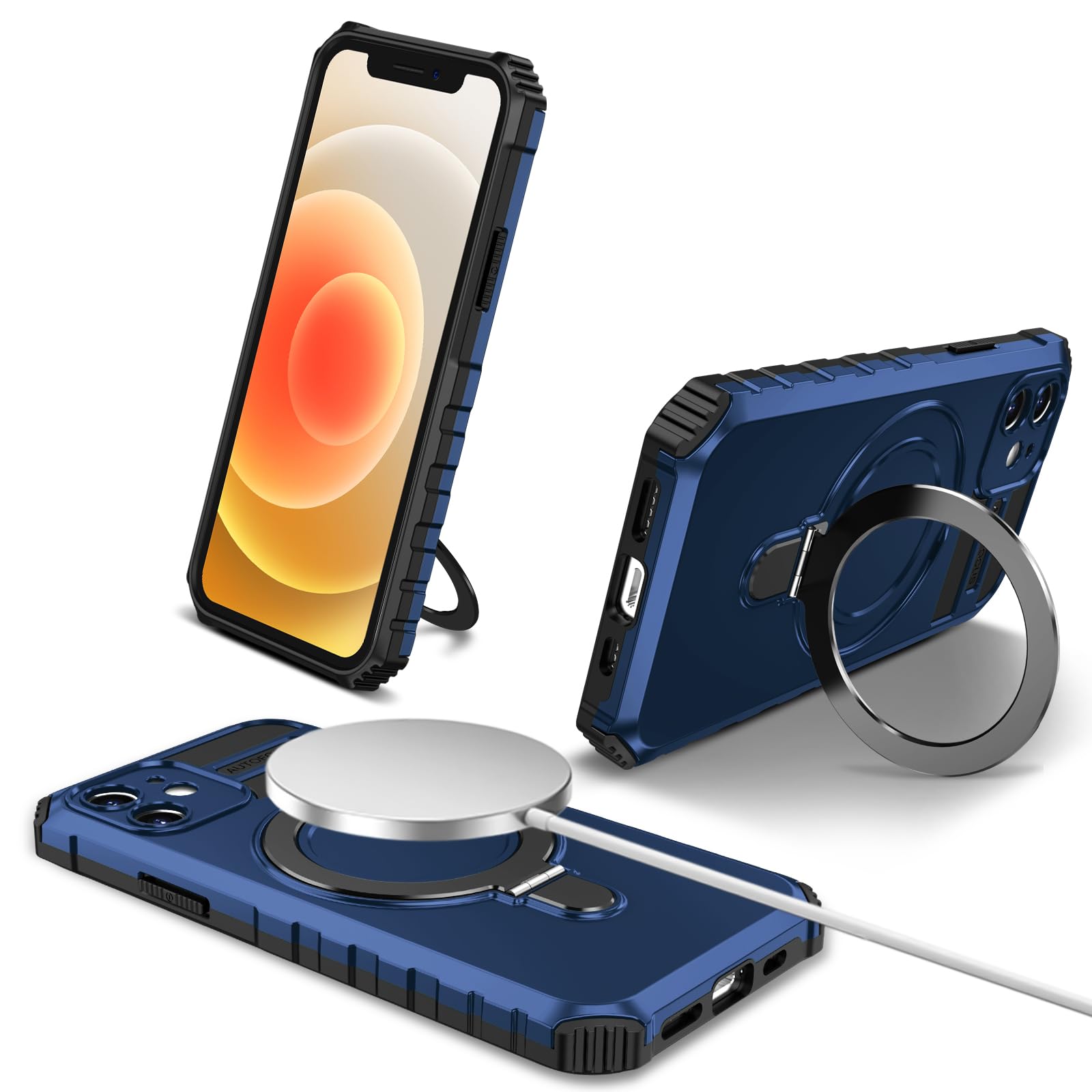 Funda Samsung S25 Plus ultra resistente con soporte integrado azul 8