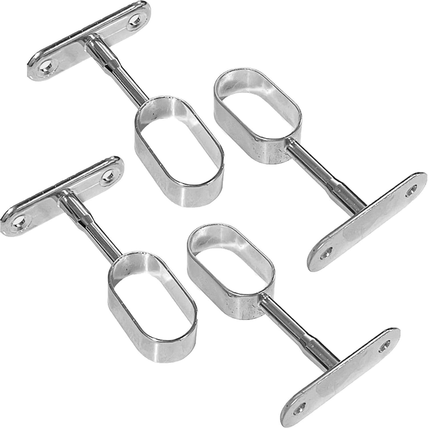 EdirFtra 4-piece zinc alloy wardrobe rail bracket, wardrobe pole fixing bracket, suitable for wardrobe rails and hanging rails, with screws