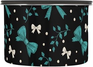 Kigai Airtight Storage Container Retro Bows Stainless Steel Pantry Container for Kitchen, Airtight Seal Lid, Leak-Proof & Odorless, 17 oz
