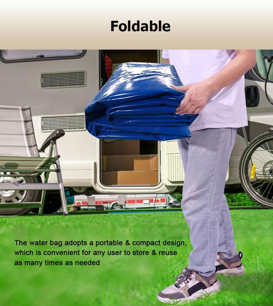 Sacca di stoccaggio dell'acqua di grande capacità da 75-5000 L, borsa for serbatoio dell'acqua portatile pieghevole for camper, camion, campeggio, emergenza(Blue,2.5x2x1m/5000L/1320.9gal)
