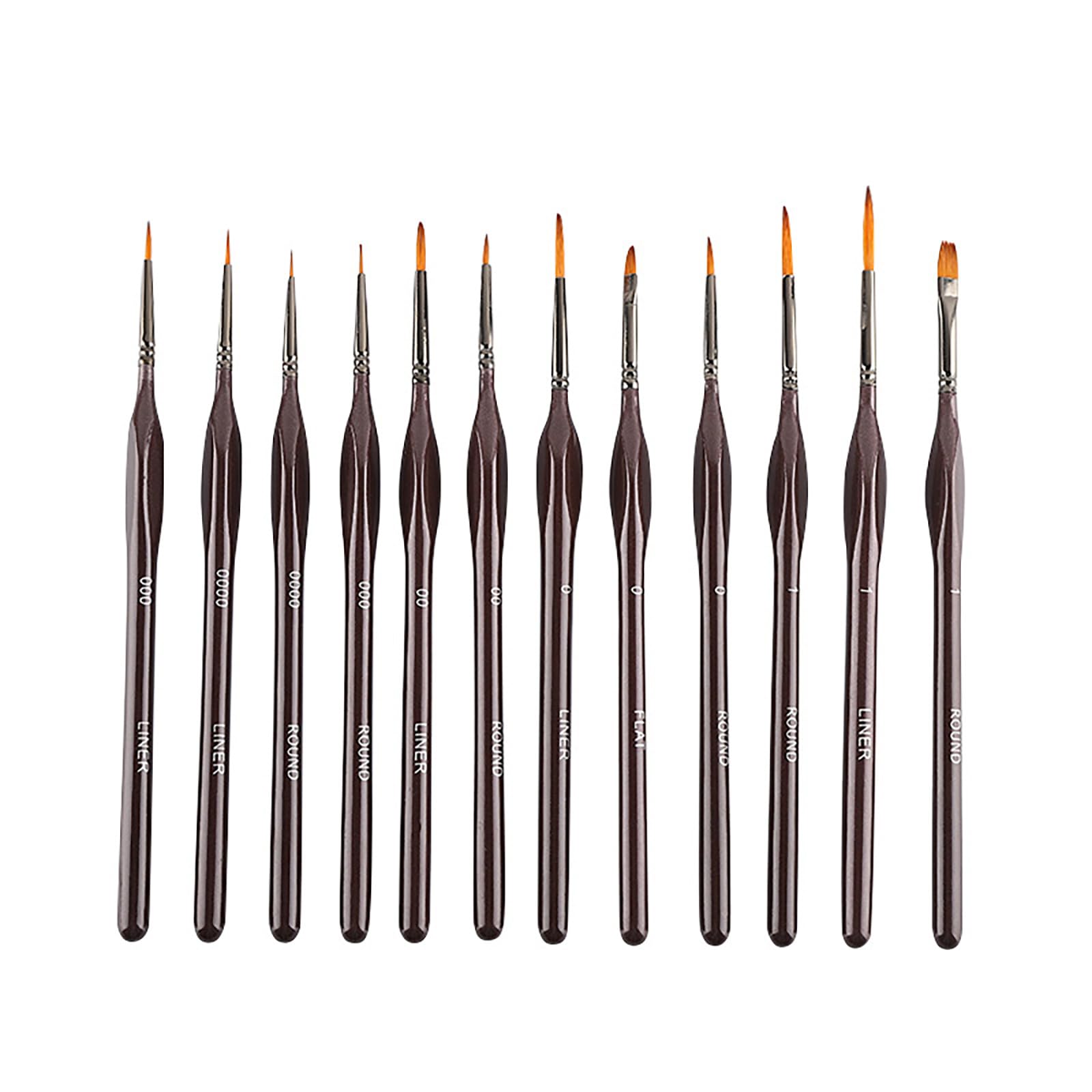 Pinceles para Detalles, 12 Pinceles en Miniatura para Detalles Finos, acrílico, Acuarela, óleo, maquetas, Pintura, Rostro, uñas, Dibujo Lineal