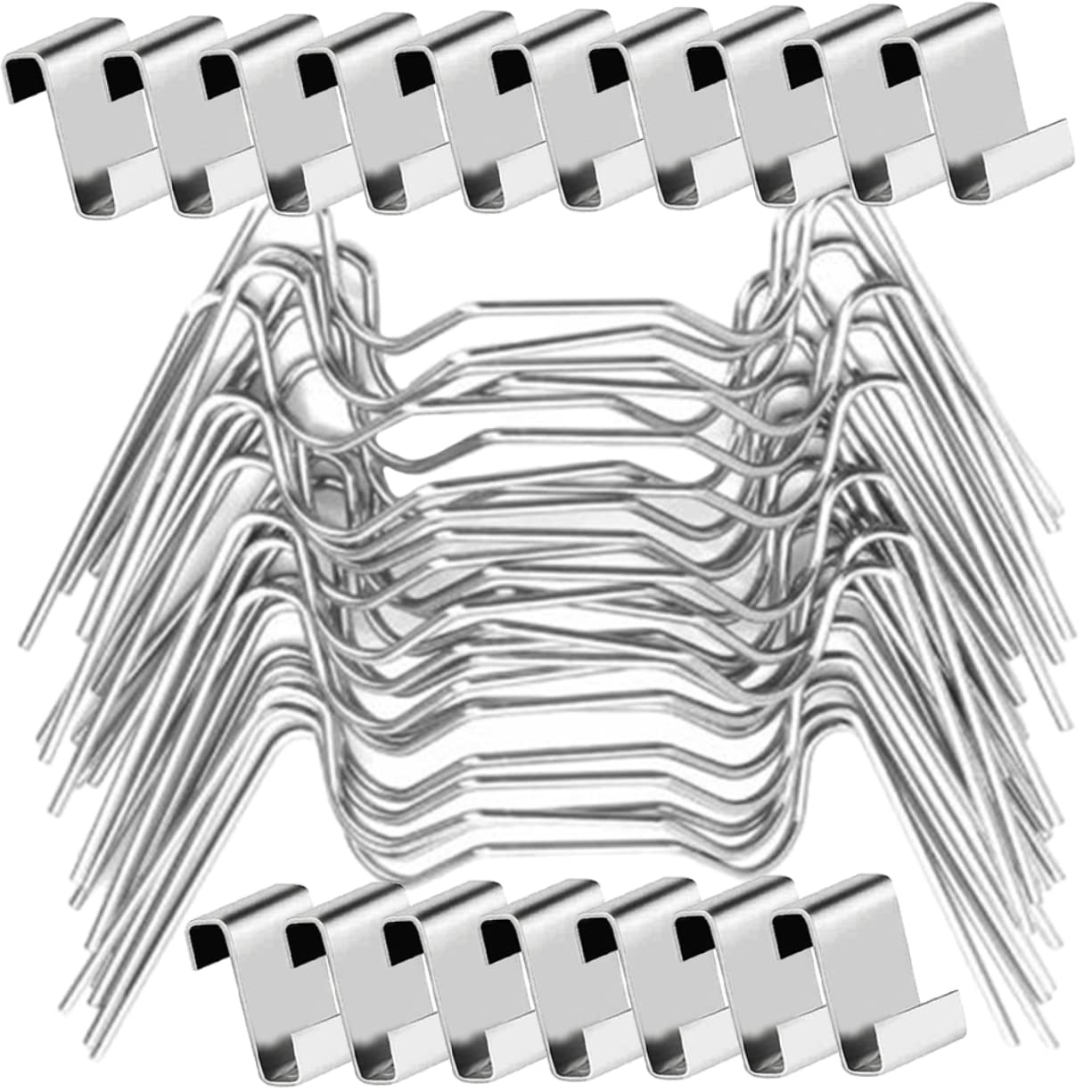 CIYODO 50Set Stainless Steel Greenhouse Fixing Clips W Wire Z Type for Glass Pane Connection Durable Panel Clamps for Secure Greenhouse Maintenance Resistant for Seasonal