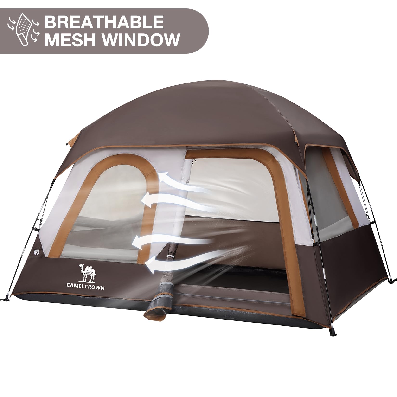 CAMEL CROWN 3/4 Person Tent Waterproof Lightweight Portable Backpacking Tent for Outdoor Camping Hiking