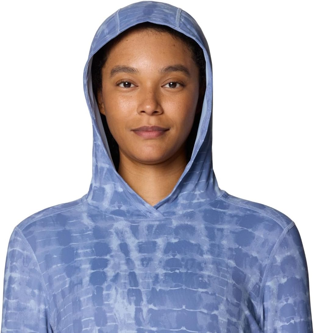 Mountain Hardwear Women's Crater Lake Long Sleeve Hoody, Best Coast Blue Prismatic Print, X-Large